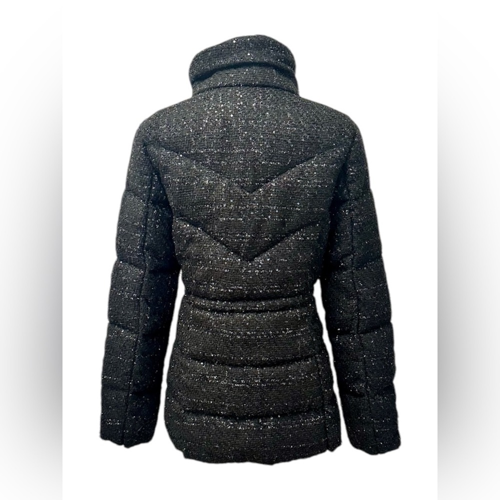 🆕 Bernardo Tweed Puffer Coat Jacket Black Shimmer Women’s Size Small NWT - Picture 3 of 8